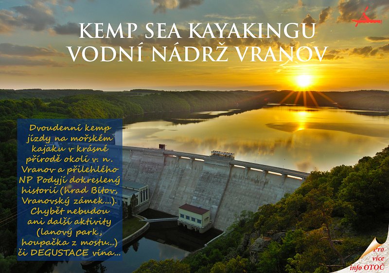 Kamp sea kayakingu na Vranovské přehradě